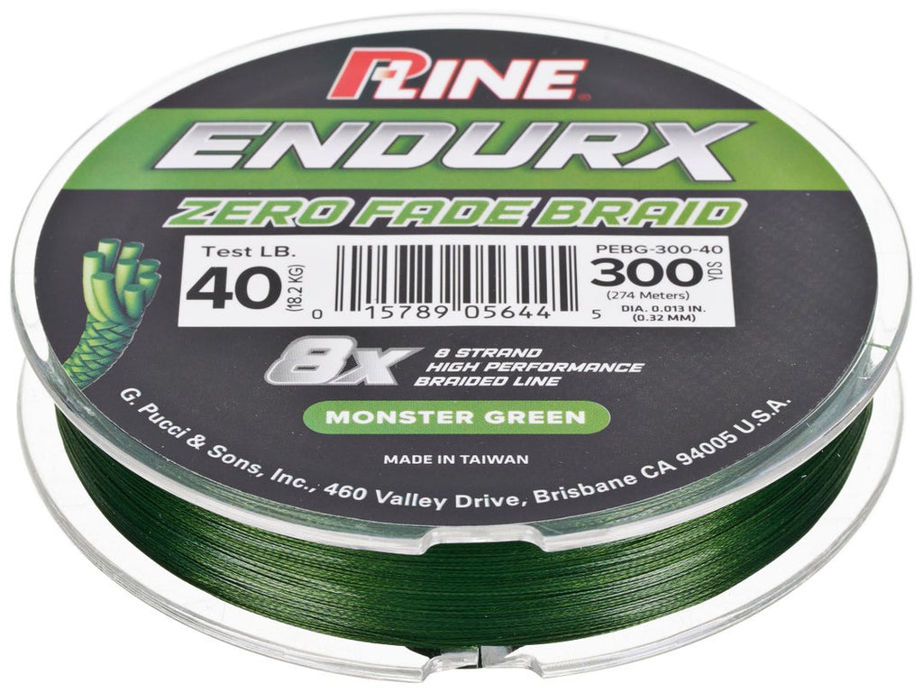 P-Line EndurX Zero Fade 8x Braid 50lb | Monster Green