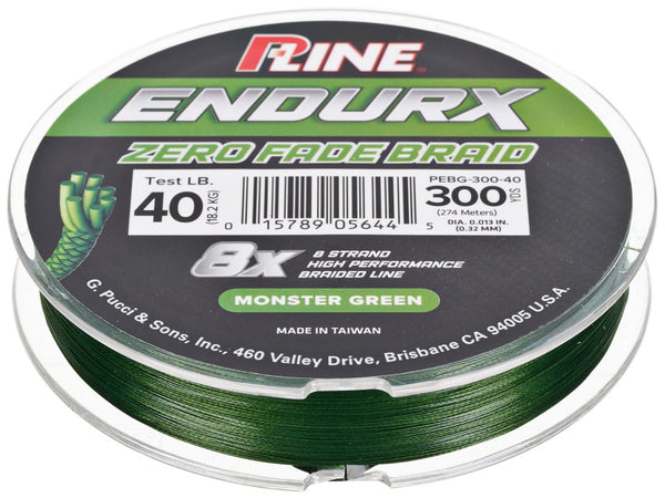 P-Line EndurX Zero Fade 8x Braid 65lb | Monster Green