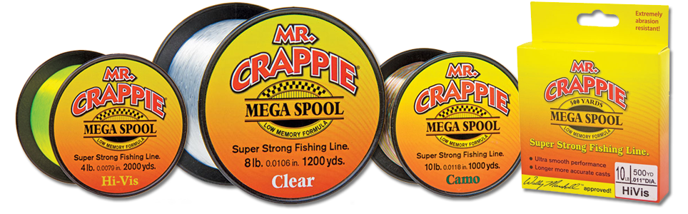 Lew's Mr Crappie MC8FSHV Monfilament Line Mega Spool, 8Lb 500Yd Hi-Viz
