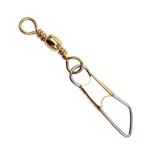 Eagle Claw Brass Barrel Swivel w/ Safety Snap - Fishing Supercenter