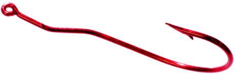 Tru-Turn 063ZS Worm Hook Two Slice Sproat Blood Red - Fishing Supercenter