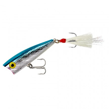 Vintage Rebel Pop R Topwater Fishing Lure￼ Holographic Teal White