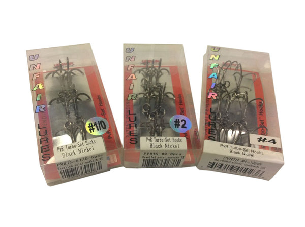 Unfair Lures PvR Turbo-Set Hooks Black Nickel with Splitring