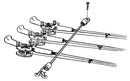 TH Rod Tamer Rod Straps Holds 4 rods 12'' Deck Mount